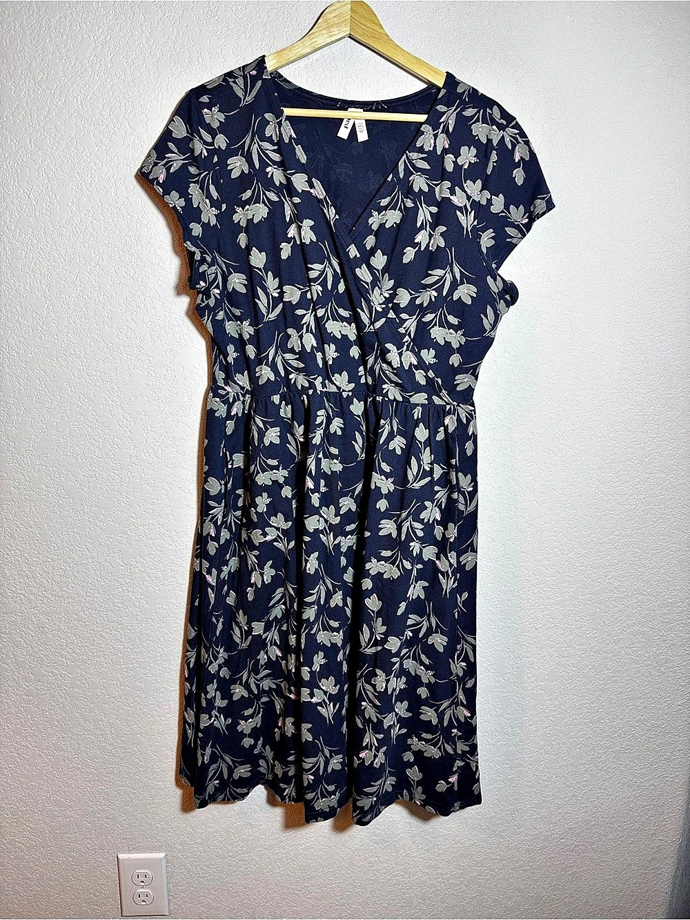 PACT Floral Midi Dress Blue Size XXL casual feminine